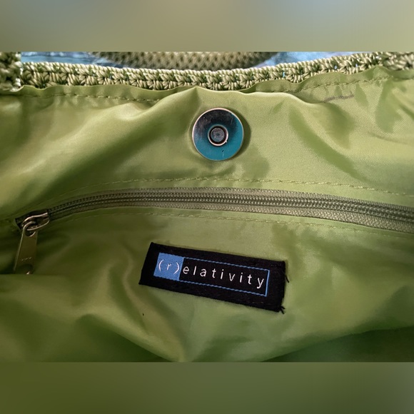 Relativity Green Woven Handbag with tassels - Picture 9 of 9